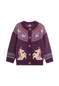 JoJo Maman Bébé - UNICORN FAIR ISLE - REGULAR FIT - Kardigán - purple Miniatűr kép 1