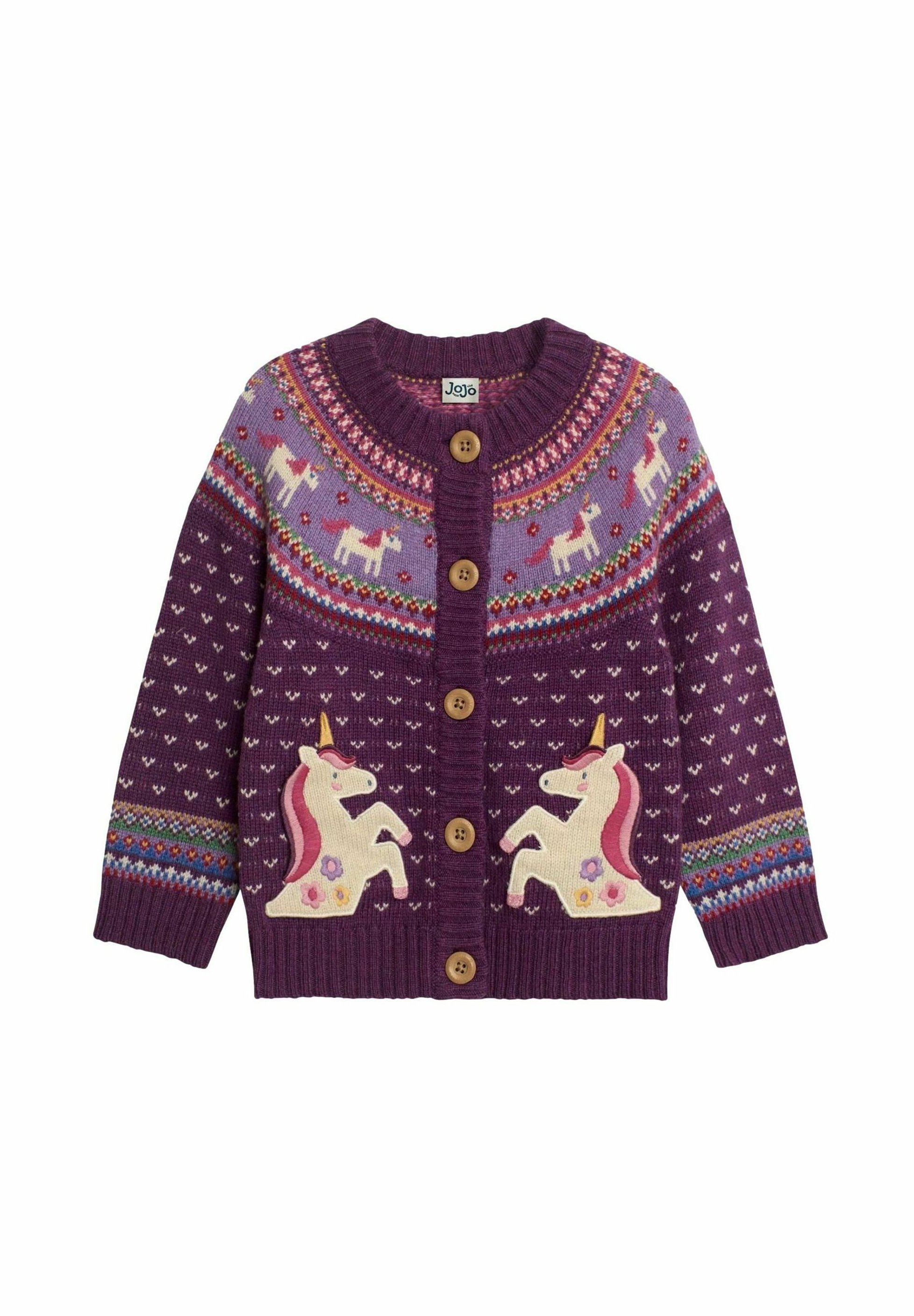 JoJo Maman Bébé UNICORN FAIR ISLE REGULAR FIT Strickjacke