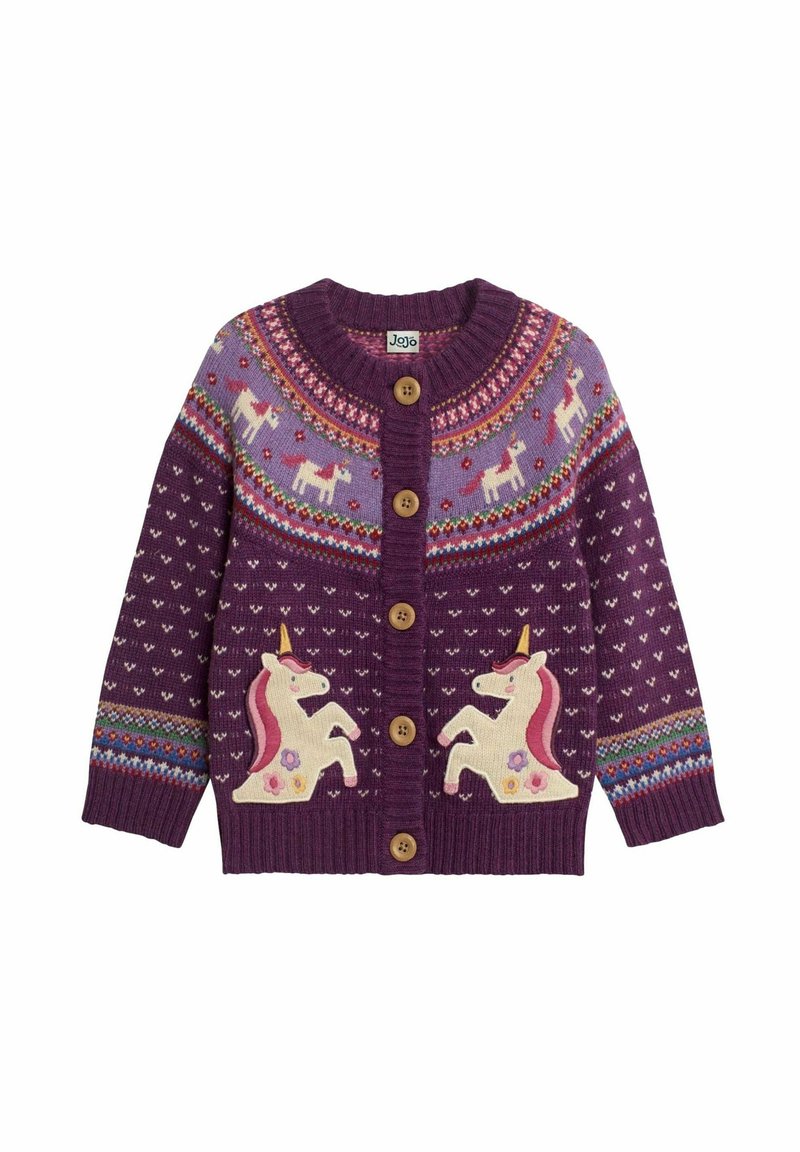 JoJo Maman Bébé - UNICORN FAIR ISLE - REGULAR FIT - Kardigán - purple, Nagyítás