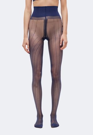 Swedish Stockings, VIVECA STRIPE TIGHTS - Чорапогащи - dark indigo