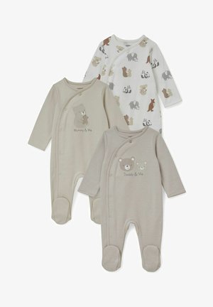 3 PACK - Sleep suit - beige melange