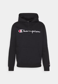 Champion ICONS HOODED LARGE LOGO - Jersey con capucha - dark blue