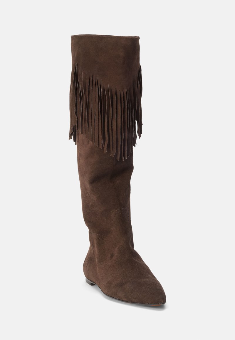 Polo Ralph Lauren FRINGE TRIM SUEDE TALL BOOT Cowboy