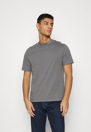 SCRIPT LOGO MOCK NECK - Basic T-shirt - pewter