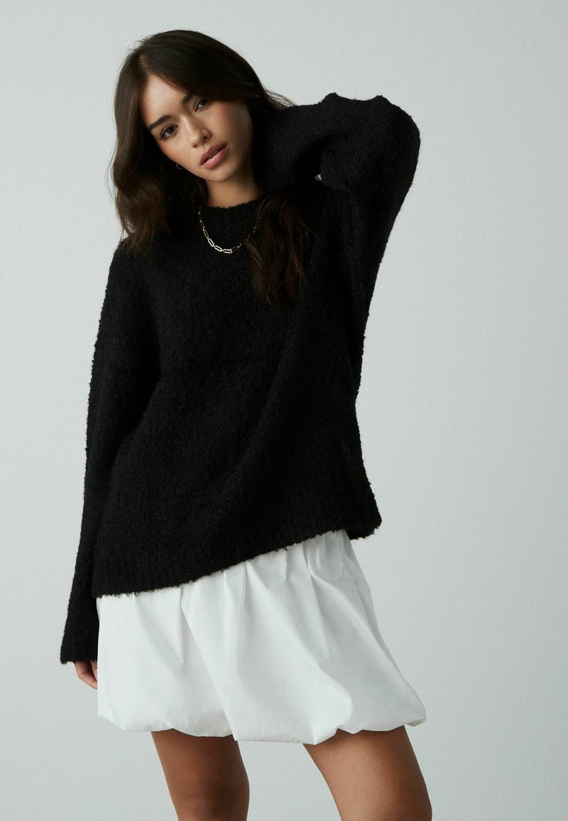 Next BOUCLE CREW NECK - Stickad tröja - black