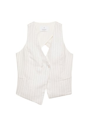 Stradivarius STRIPED ASYMMETRIC - Weste - white