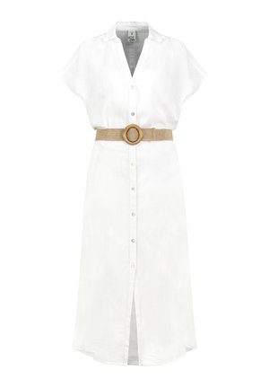 Eight 2 Nine, EIGHT 2 NINE KLEID MIT GÜRTEL UND KRAGEN - Blousejurk - weiß