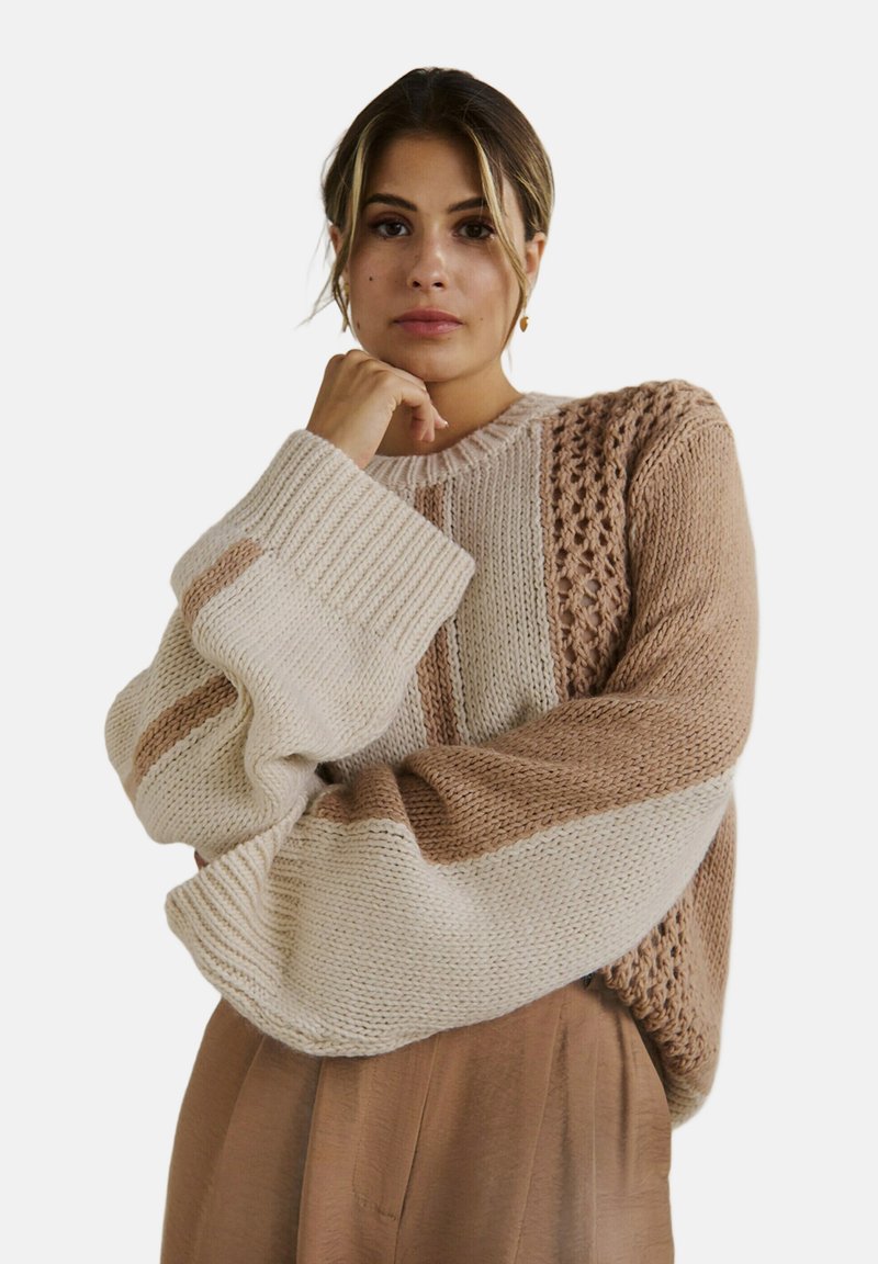 Guido Maria Kretschmer Collection Jumper - creme dunkelbeige