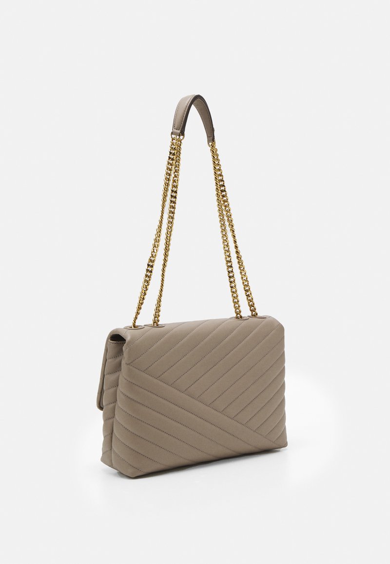 Tory Burch Kira Chevron Convertible Shoulder Bag Umhangetasche Gray Heron Grau Zalando At