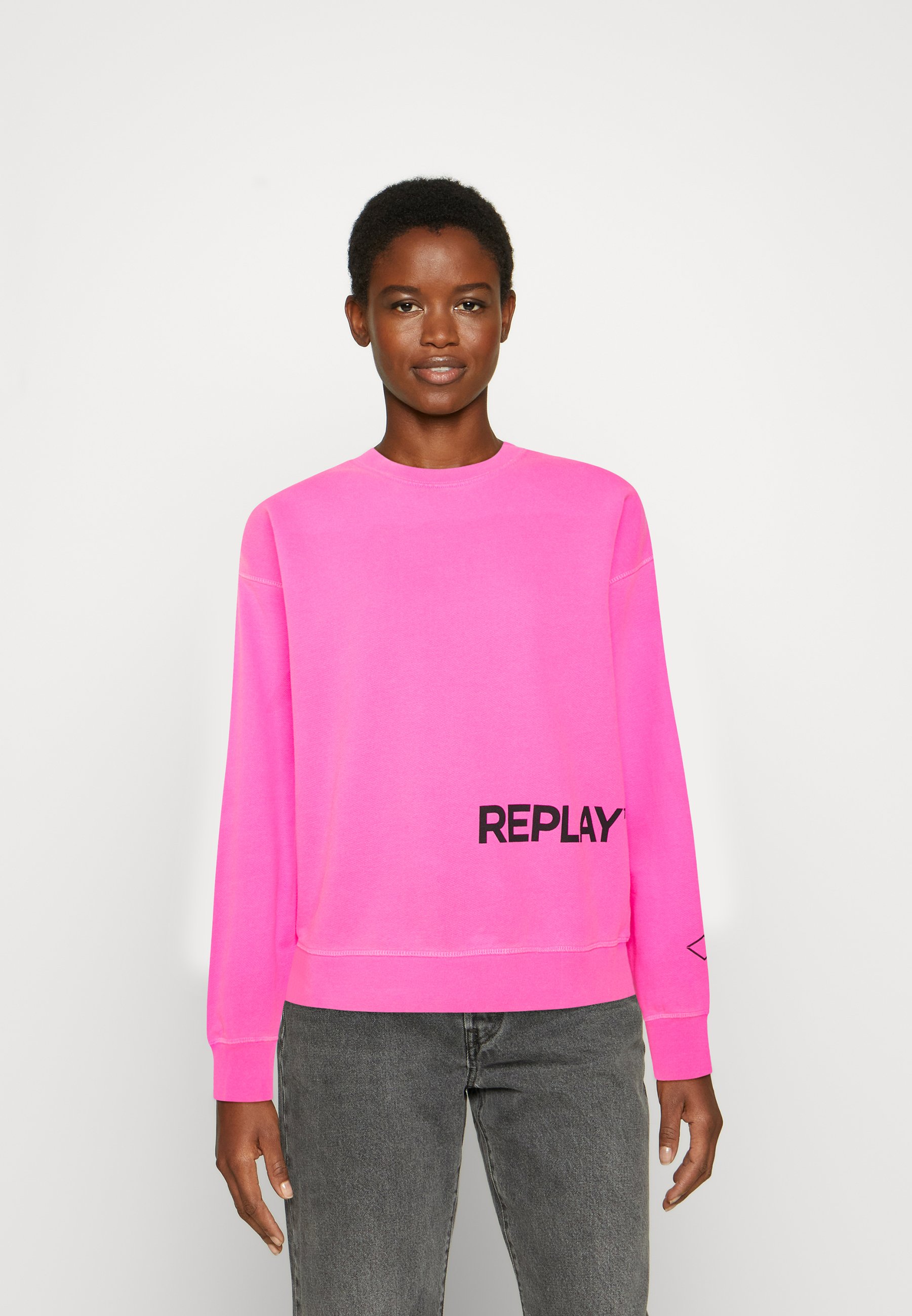 Replay Felpa - pink fluo/fuxia - Zalando
