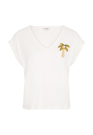 Morgan, MORGAN MORGAN V-NECK SHORT-SLEEVE T-SHIRT - T-shirt imprimé - blanc