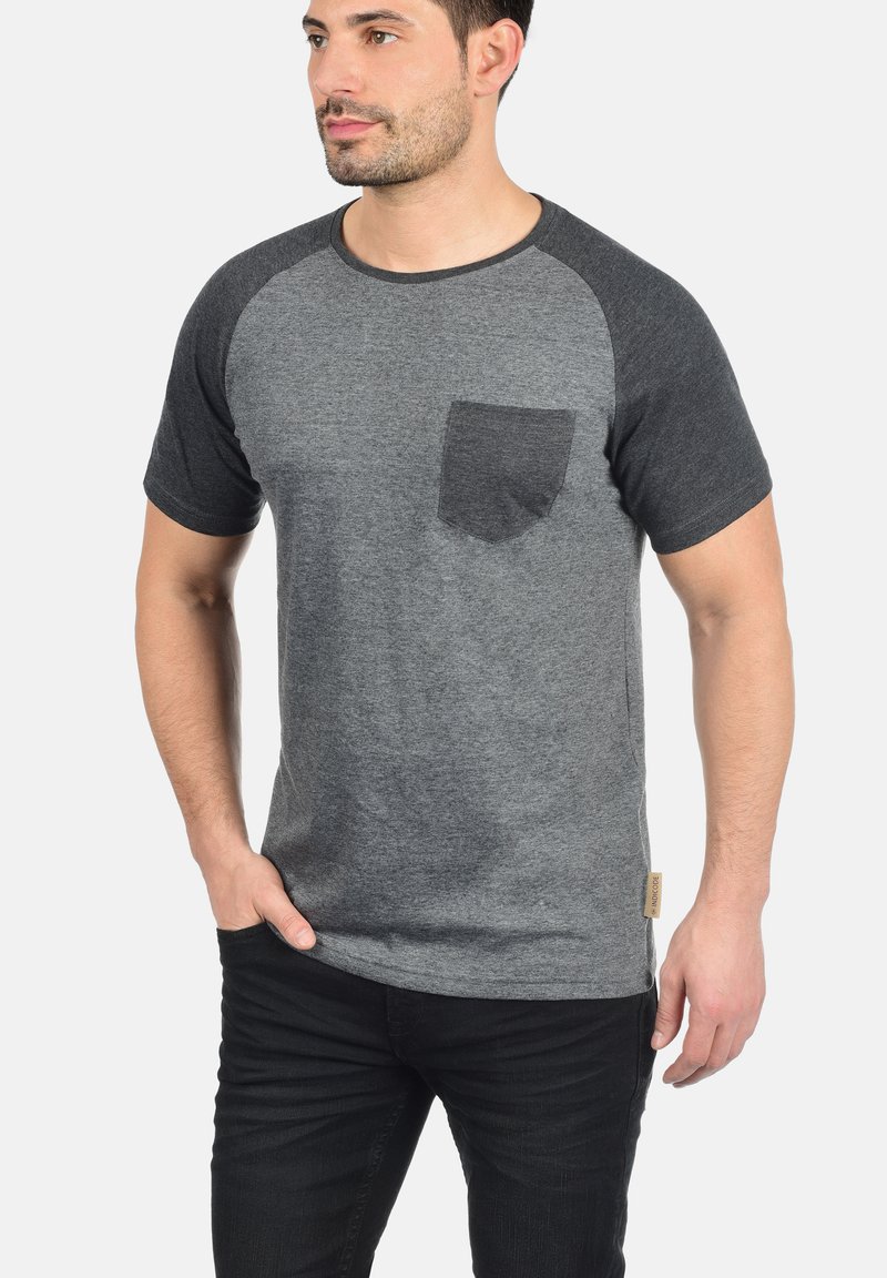 INDICODE JEANS IDGRESHAM - T-Shirt print - mottled dark grey