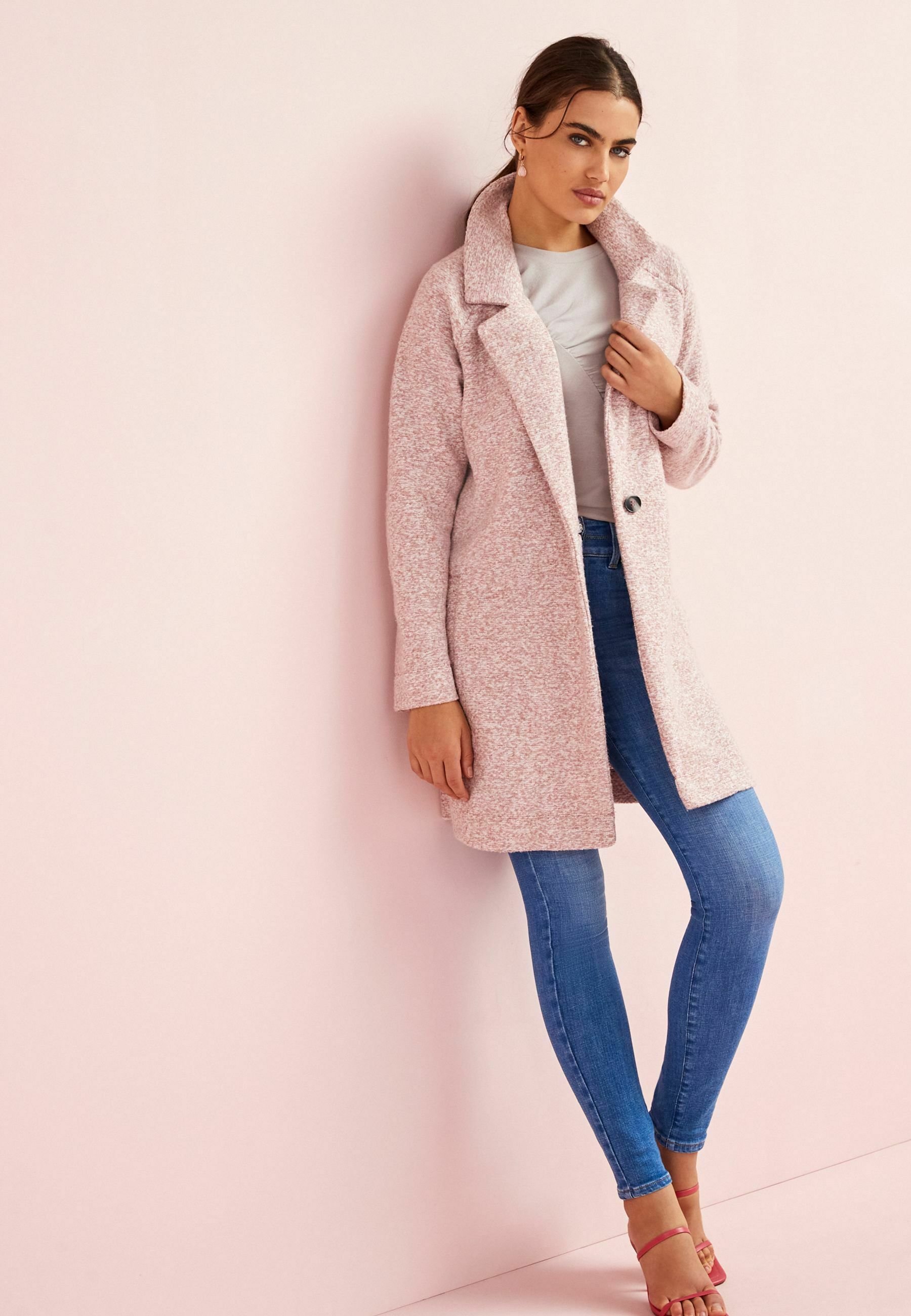next pink boucle coat
