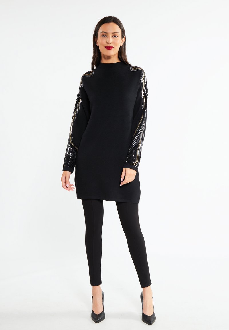 Giacca a bomber con ricamo di paillettes Donna, Nero | Milano