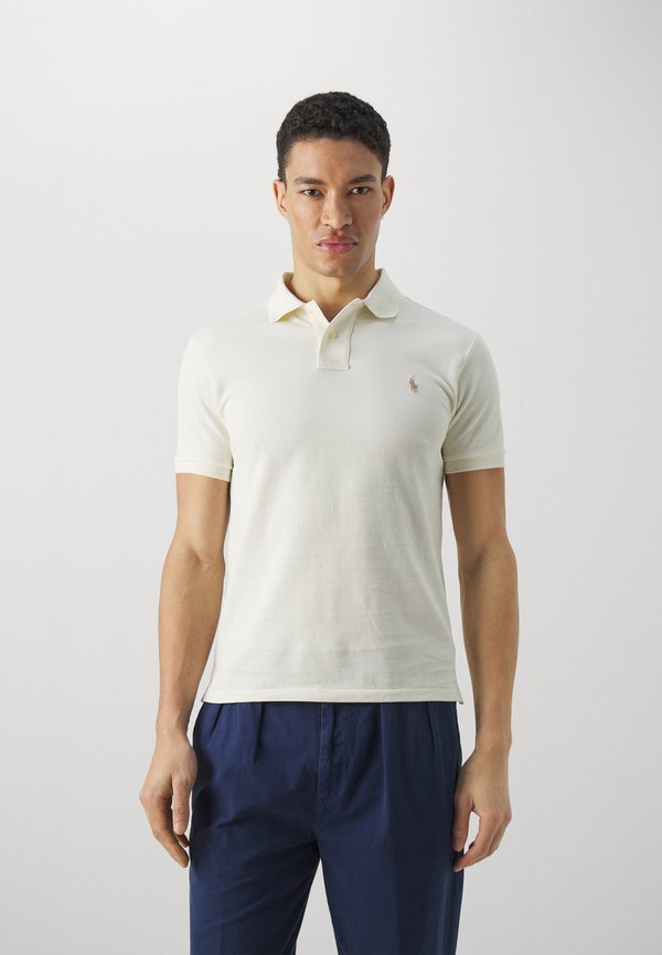 SLIM FIT MESH POLO SHIRT - Polo shirt - parchment cream