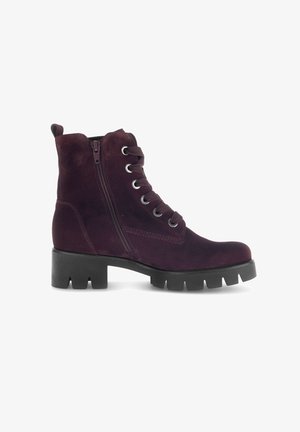 Gabor, STIEFELETTE - Lace-up ankle boots - mulberry