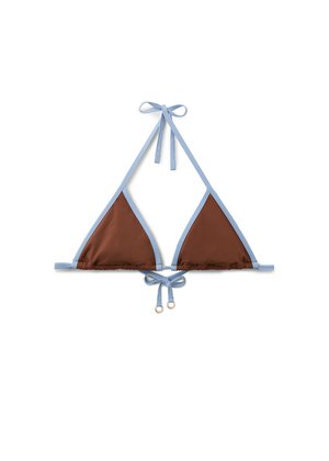 Calzedonia, BICOLOR PIPING TRIANGLE - Bikini-Top - brown