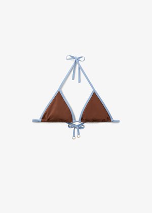 Calzedonia, BICOLOR PIPING TRIANGLE - Bikini-Top - brown