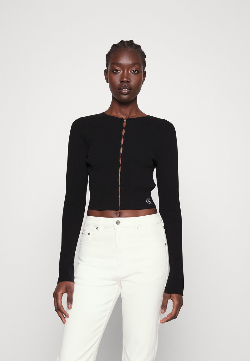 Calvin Klein Jeans HOOK EYE CARDIGAN Cardigan ck black/sort