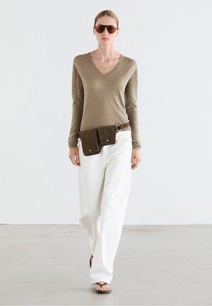 Massimo Dutti, CREW NECK WITH LONG SLEEVES - Pullover - mottled green