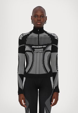 SPORT EUROPA LONG SLEEVE  - Long sleeved top - black/white