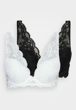 LASCANA PETITE FLEUR 2ER PACK - Reggiseno a triangolo - white/black