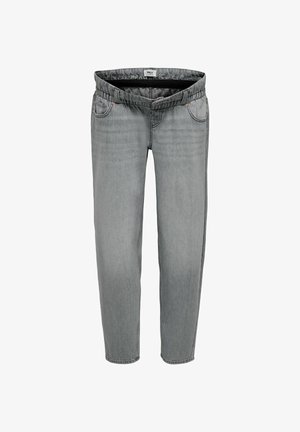 Grijze denim broek met een elastische tailleband, vijf zakken en een relaxte pasvorm. Kenmerkt zich door minimale vervaging en stiksels accent.