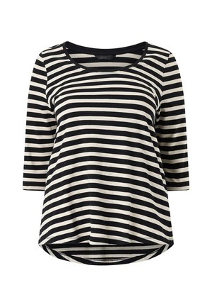 Ellos Plus collection, OBERTEIL MIT 3/4-LANGEN ÄRMELN. - Langærmet T-shirt - schwarz braun gestreift