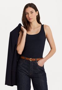 Lauren Ralph Lauren STRETCH COTTON TANK TOP - Top - navy
