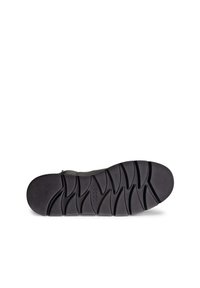 Suola in gomma nera con un motivo a zigzag e un tallone liscio. La scarpa presenta una tomaia testurizzata con chiusura a zip.