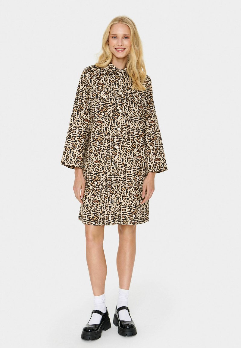 Saint Tropez ZEEKA Denim dress black denim leopard/black Zalando