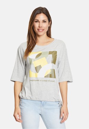 Print T-shirt - grey khaki