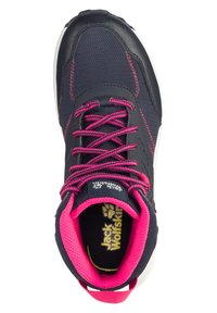 Jack Wolfskin WOODLAND TEXAPORE MID UNISEX - Trekingové boty - night blue / pink