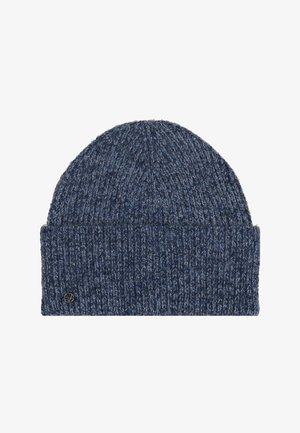 Tumed sinine koonusvormiline müts, millel on soonikkoes ja voltitud äär, ning mille alumises vasakus nurgas on väike ümar metallist logo.