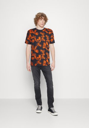 JACK & JONES Jorportland Lino Front T-Shirt SS Crew Neck, Noir, S