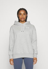 Under Armour - ESSENTIAL HOODIE - Džemperis su gobtuvu - mod gray light heather/white Miniatiūros vaizdas 1