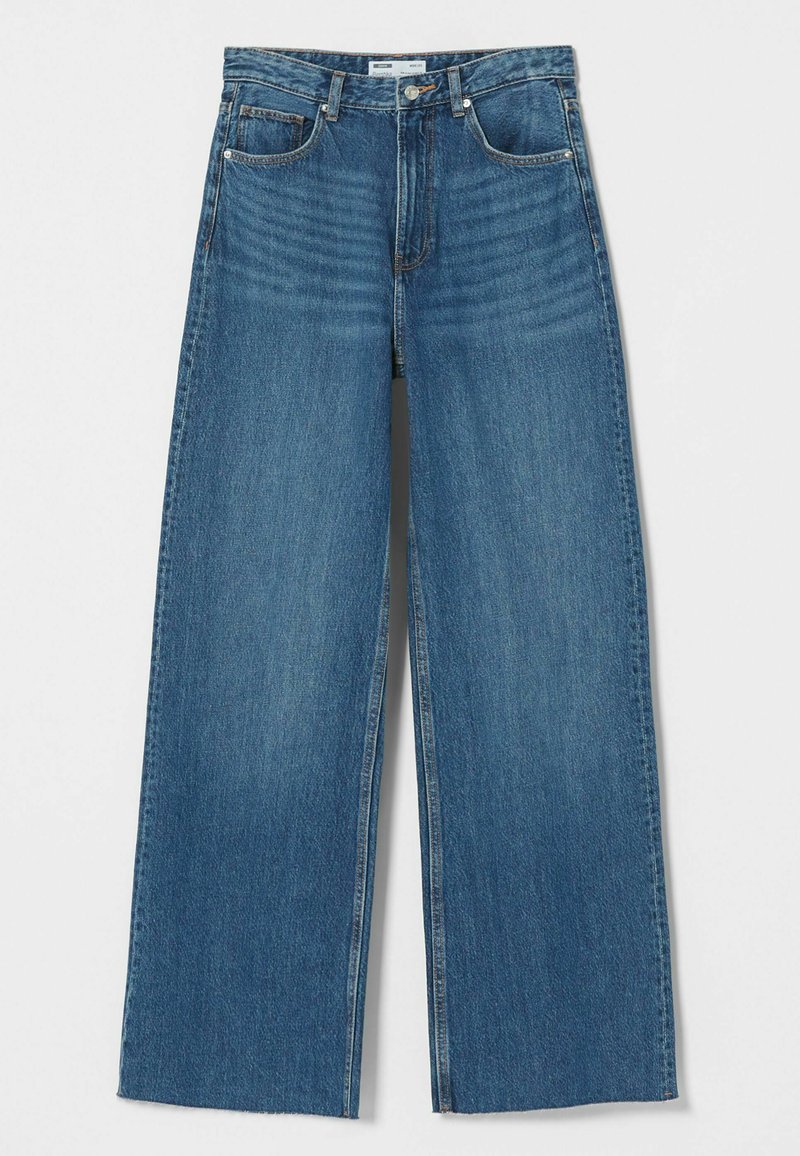 Damen Kleider | Bershka WIDE LEG Flared Jeans dark blue/dunkelblau - TS87069 Damen Kleider | Bershka WIDE LEG Flared Jeans dark blue/dunkelblau - TS87069