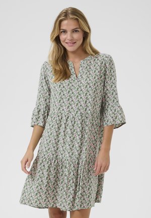 Cream CREMMIY PRINTED - Rochie de zi - green pink flowers