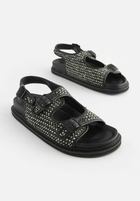 Next FOREVER COMFORT RAFFIA - REGULAR FIT - Sandalai - black white