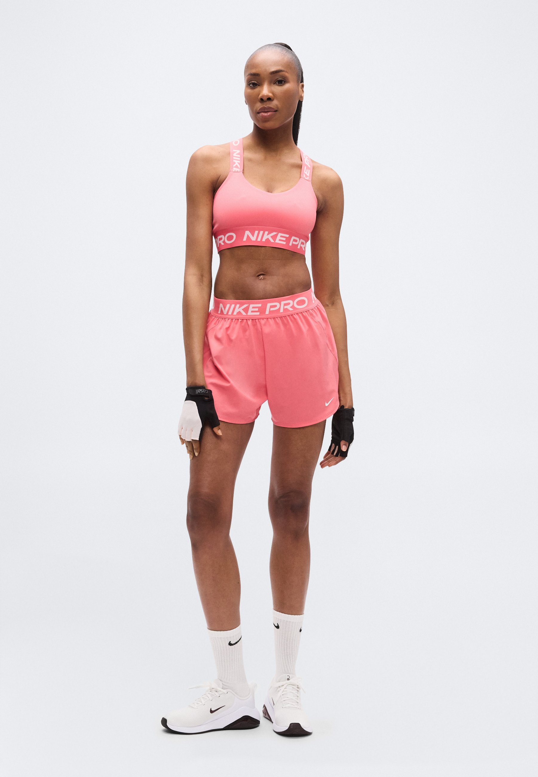 nike pro shorts coral