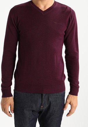 Stickad tröja - bordeaux