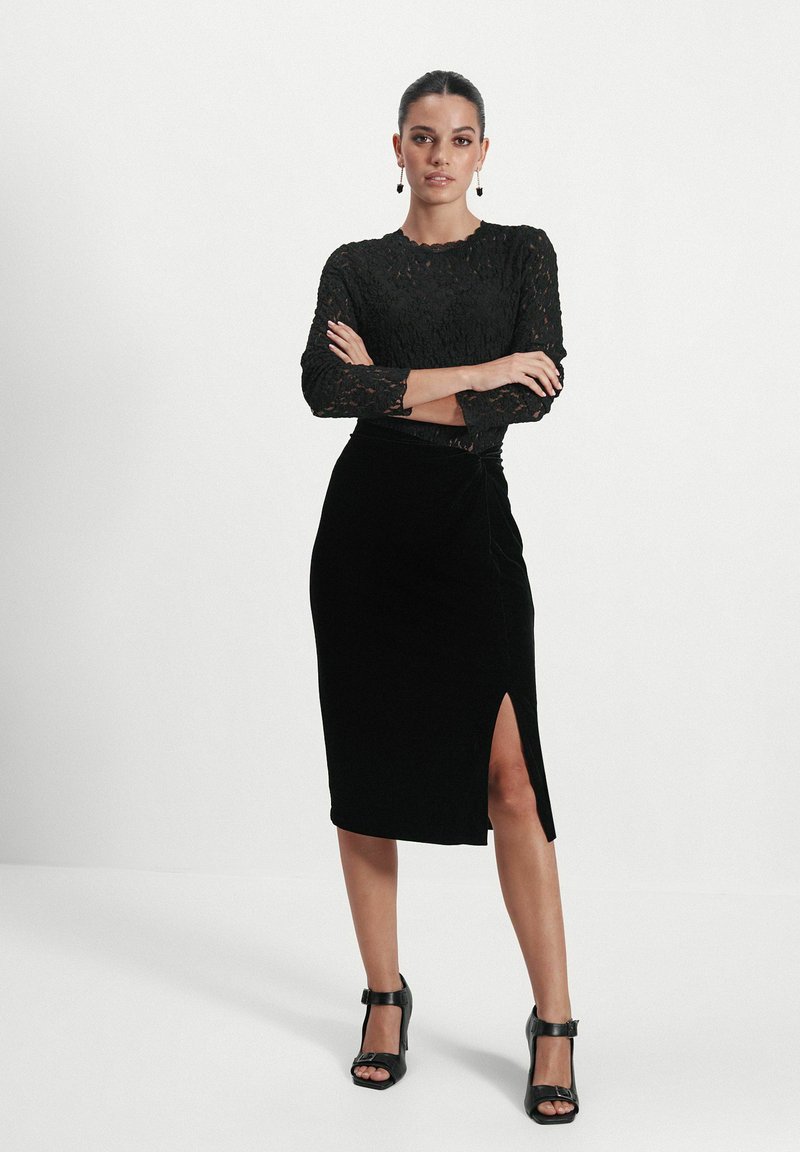 Coton mélangé jupe en maille birch Selected Femme La Redoute