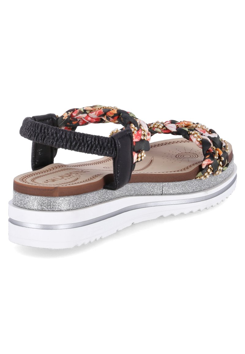 Damen Riemchensandalen | CM Laufsteg München Plateausandalette schwarz - CR16413 Damen Riemchensandalen | CM Laufsteg München Plateausandalette schwarz - CR16413