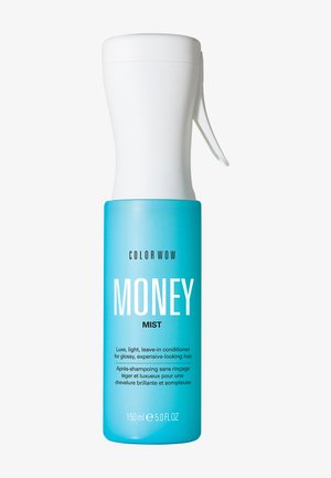 Blau-weiße Sprühflasche mit der Aufschrift ColorWow Money Mist, ein 150 ml Leave-in Conditioner für glänzendes, teuer aussehendes Haar.