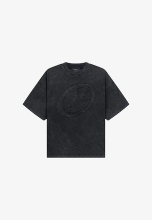FAVELA, F PATCH T-SHIRT - Print T-shirt - black washed