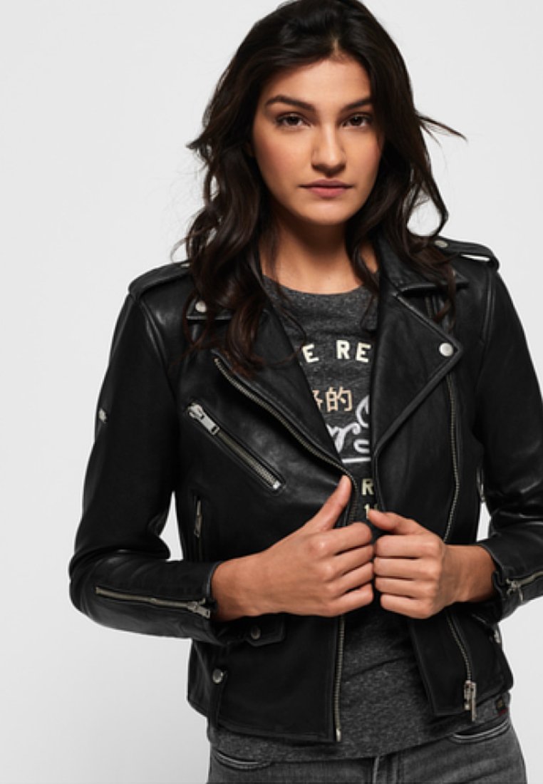 RYLEE LEREN BIKERJACK Leren jas plain RYLEE LEREN BIKERJACK Leren jas plain