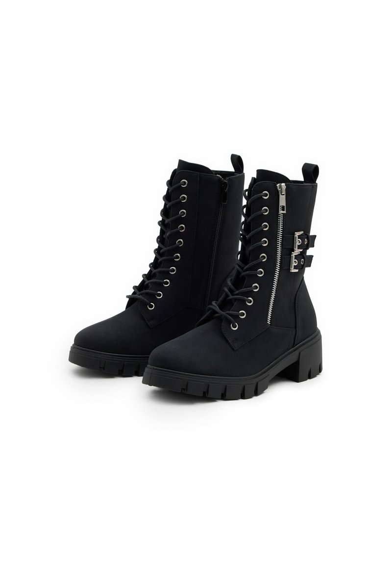 INSIDE DE MEDIA CAÑA CREMALLERA - Botines con plataforma - black