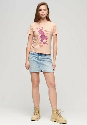 womens Script Style Floral T-Shirt in Eclipse Navy | US