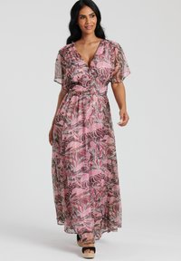 METALLIC BUTTON MAXI - Jurk - pink