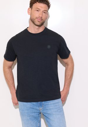 Street One MEN, T-SHIRT MIT RUNDHALS UND TURN-UP-DETAIL - T-paita - dark ink blue